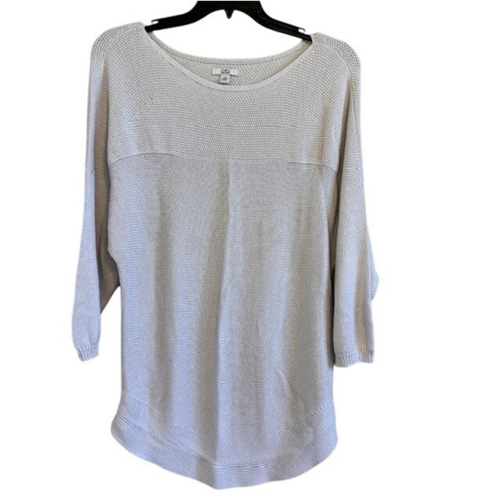 Croft & Barrow Women's Light Gray 3/4 Sleeve Tunic Sweater XXL Lightweight